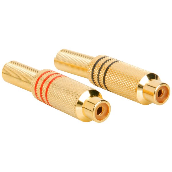 Main product image for Gold RCA In-Line Jack with Strain Relief Pair 091-1110
